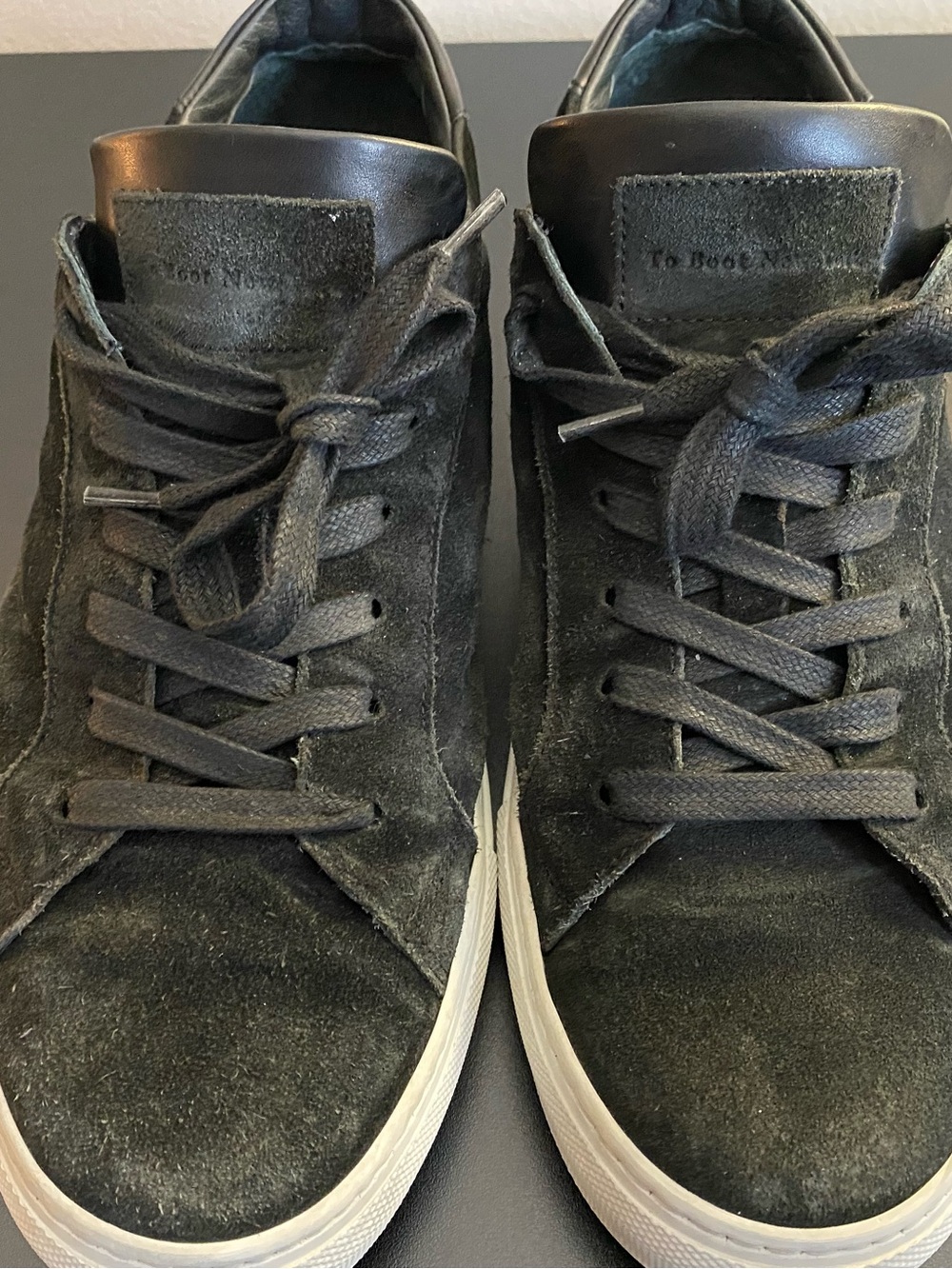 To Boot New York Adam Derrick Men 9 US Black Suede Low Top Sneakers Made Italy - Picture 5 of 13